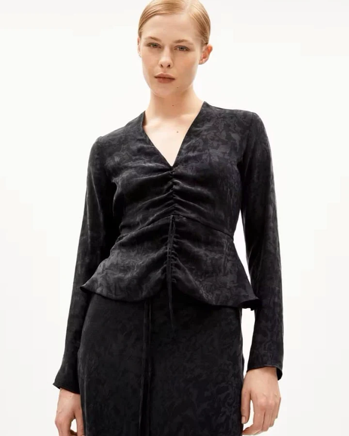 ARMEDANGELS Damen vegan Bluse Anayaa Jacq Schwarz