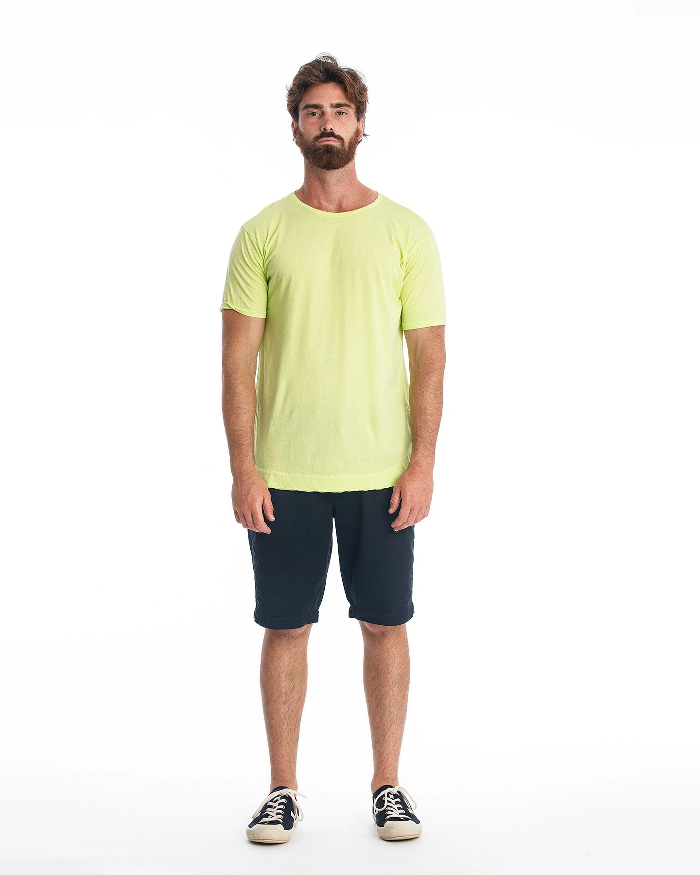 RAVENS VIEW IBIZA Herren vegan Tee Rick Curved Lime Gelb/Grün – Ansicht 2