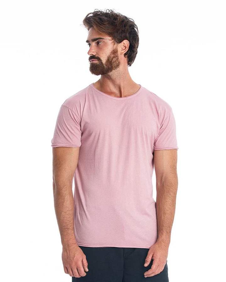 RAVENS VIEW IBIZA Herren vegan T-Shirt Rundhalsausschnitt Wild Malva Rosa