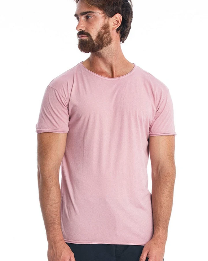 RAVENS VIEW IBIZA Herren vegan T-Shirt Rundhalsausschnitt Wild Malva Rosa