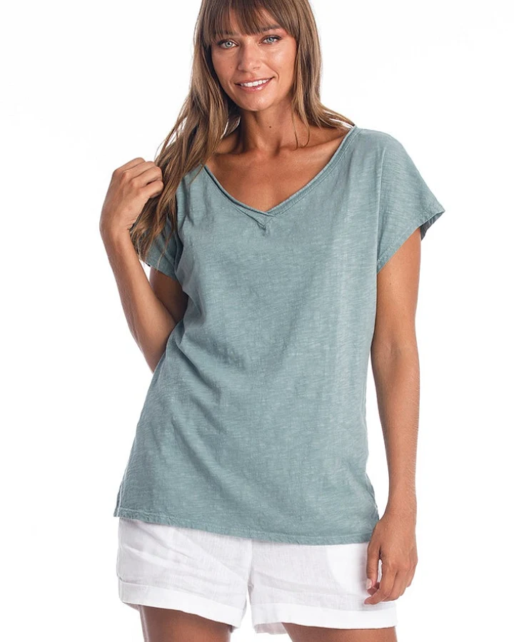 RAVENS VIEW IBIZA Damen vegan Top Arizona Chinois Grün
