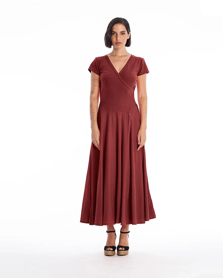 RAVENS VIEW IBIZA Damen vegan Kleid Veronika St Dunkel Granat