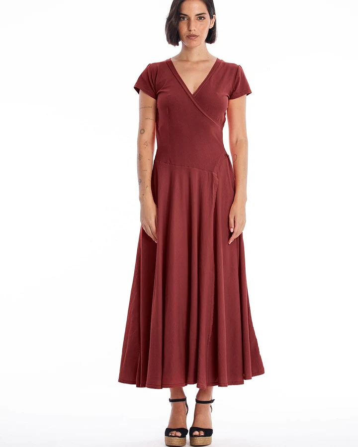 RAVENS VIEW IBIZA Damen vegan Kleid Veronika St Dunkel Granat