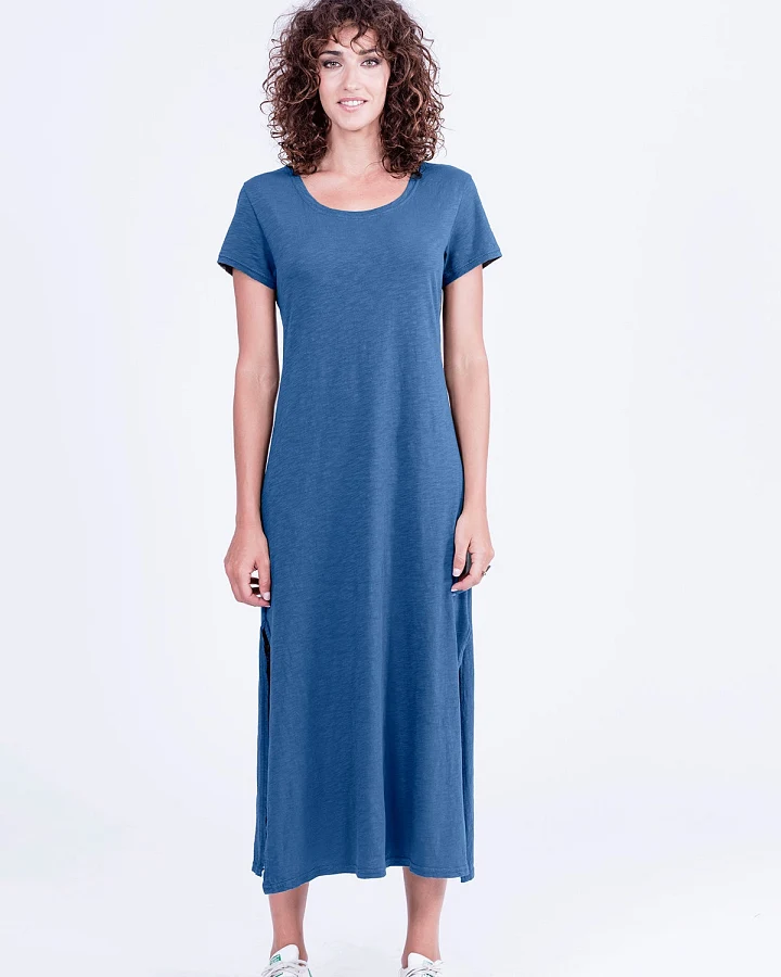 RAVENS VIEW IBIZA Damen vegan Kleid Uma Indigoblau