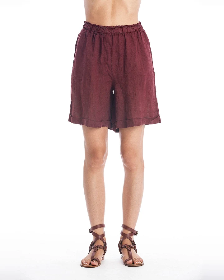 RAVENS VIEW IBIZA Damen vegan Shorts Lang Creta Dunkel Granat