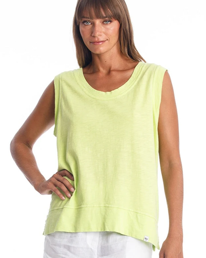 RAVENS VIEW IBIZA Damen vegan Top Ivy Ns Limette Gelb/Grün