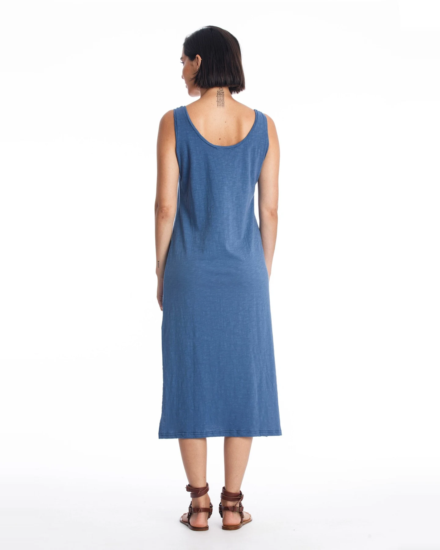 RAVENS VIEW IBIZA Damen vegan Kleid Demi Indigoblau – Ansicht 2