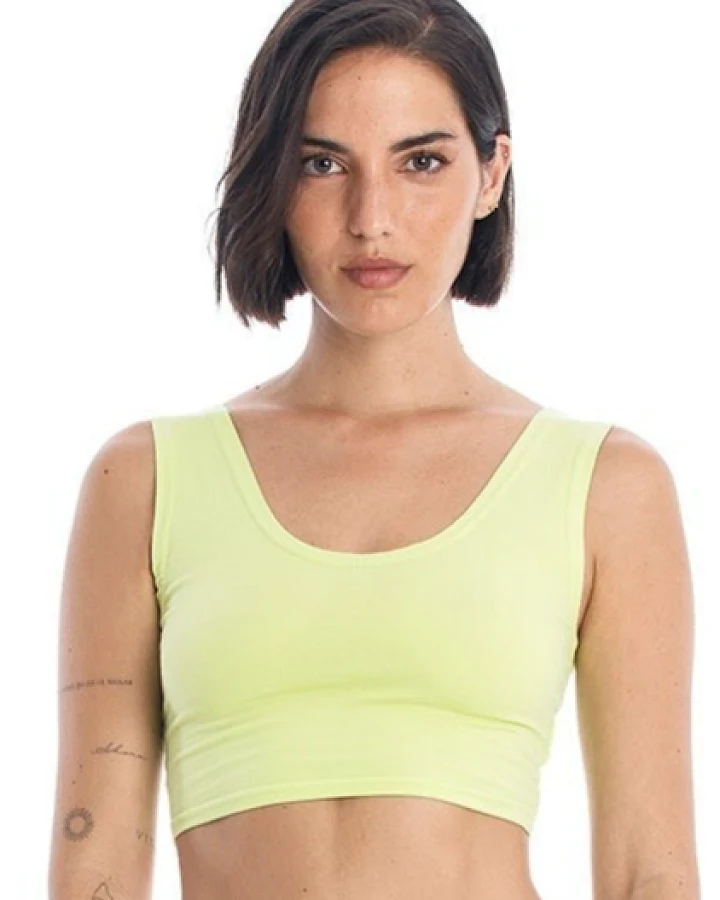 RAVENS VIEW IBIZA Damen vegan Yoga Top Limonengelb
