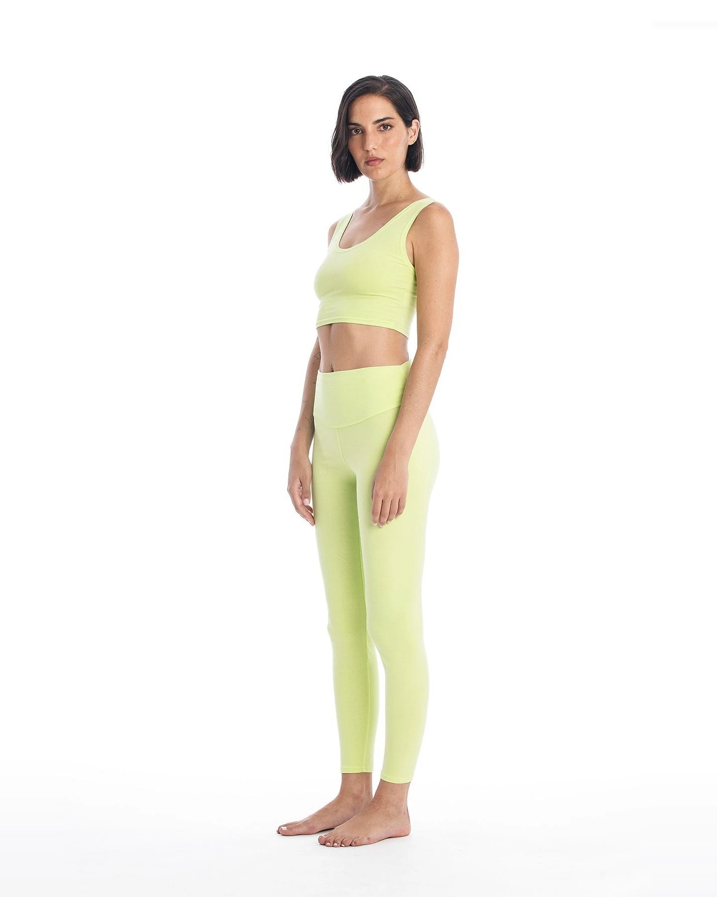 RAVENS VIEW IBIZA Damen vegan Legging Yoga Plus Limonengelb – Ansicht 2
