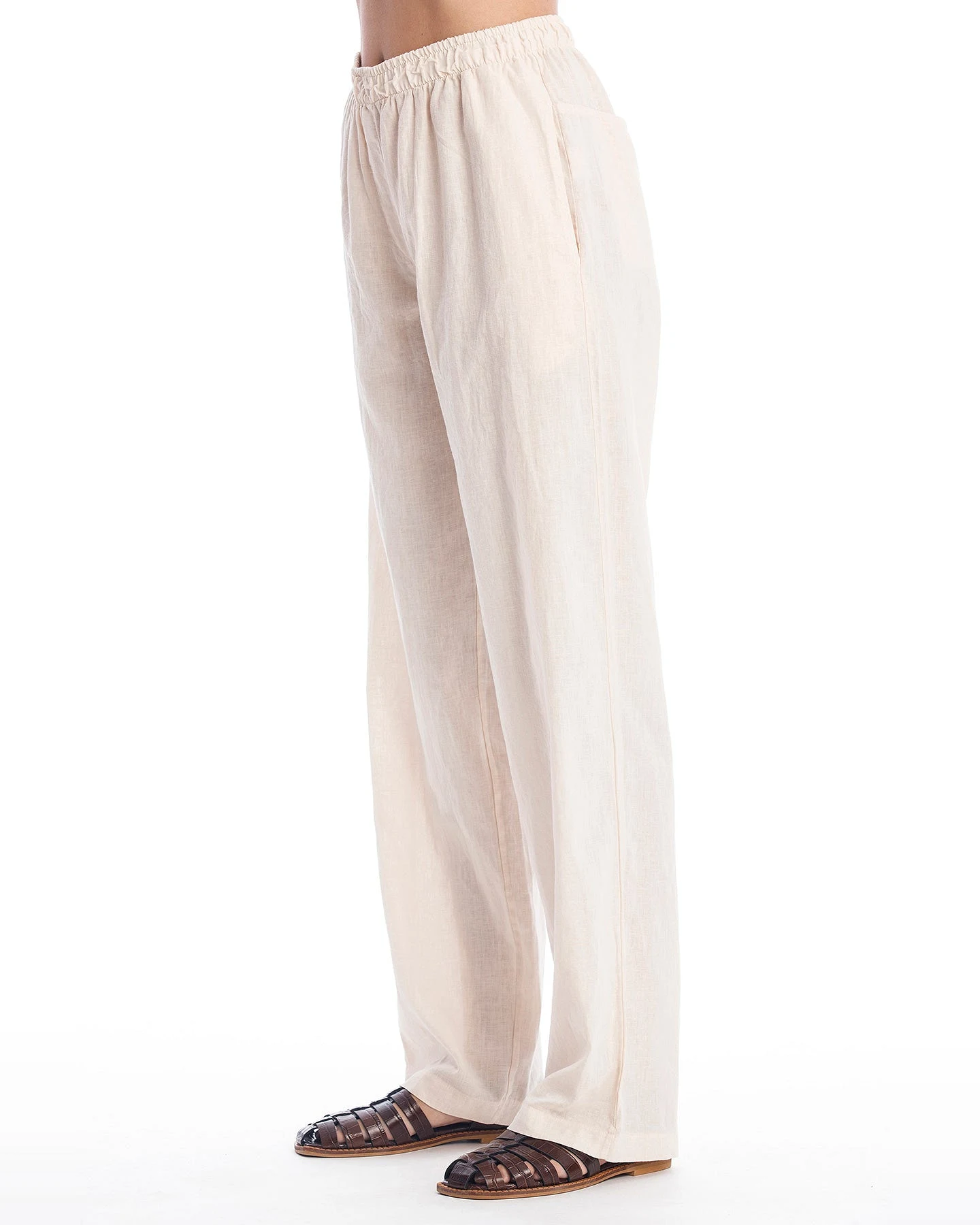 RAVENS VIEW IBIZA Damen vegan Hose Oregon Leinen Sand – Ansicht 2