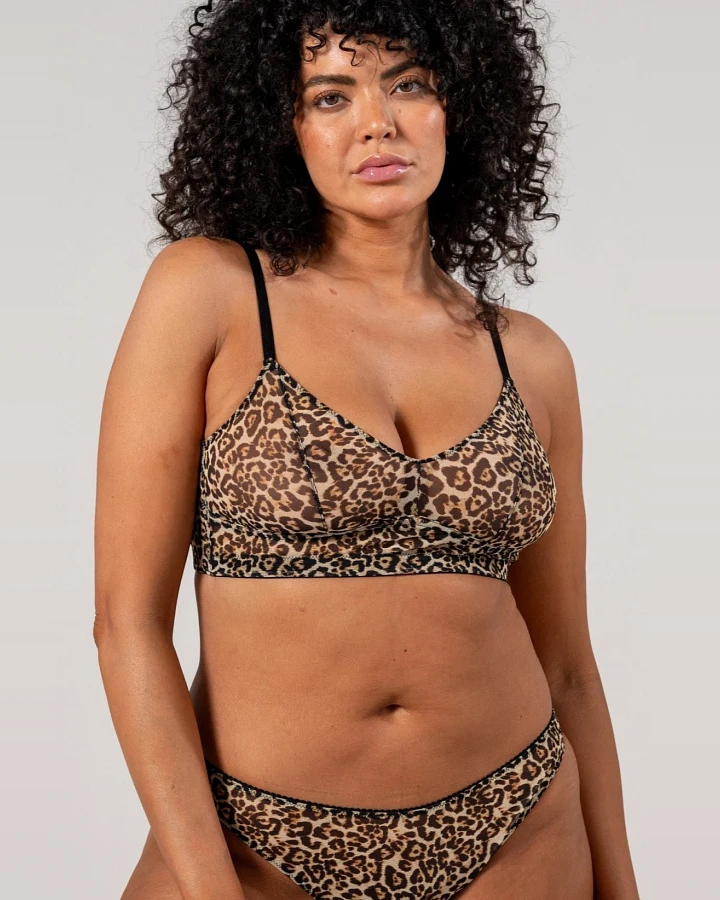 Understatement Damen vegan Mesh Balconette Leopard