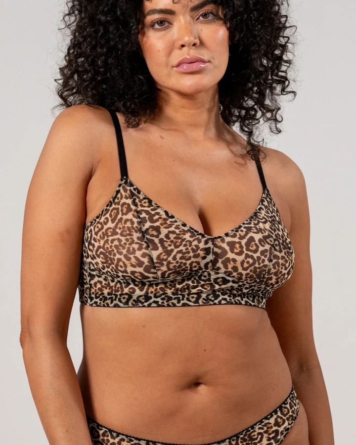 Understatement Damen vegan Mesh Balconette Leopard