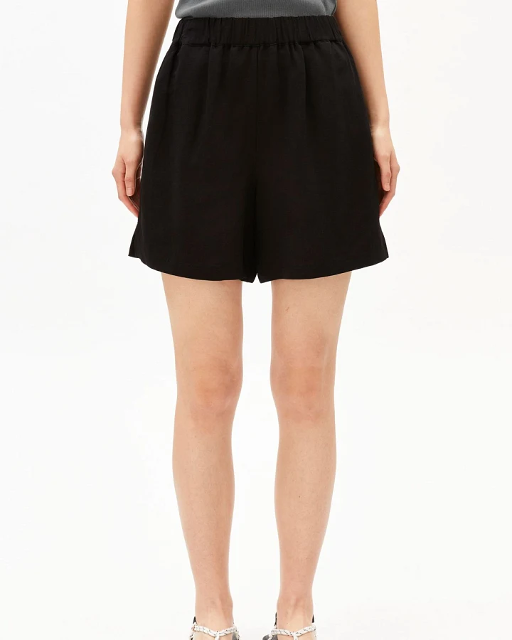 Shorts Linen Blend Schwarz