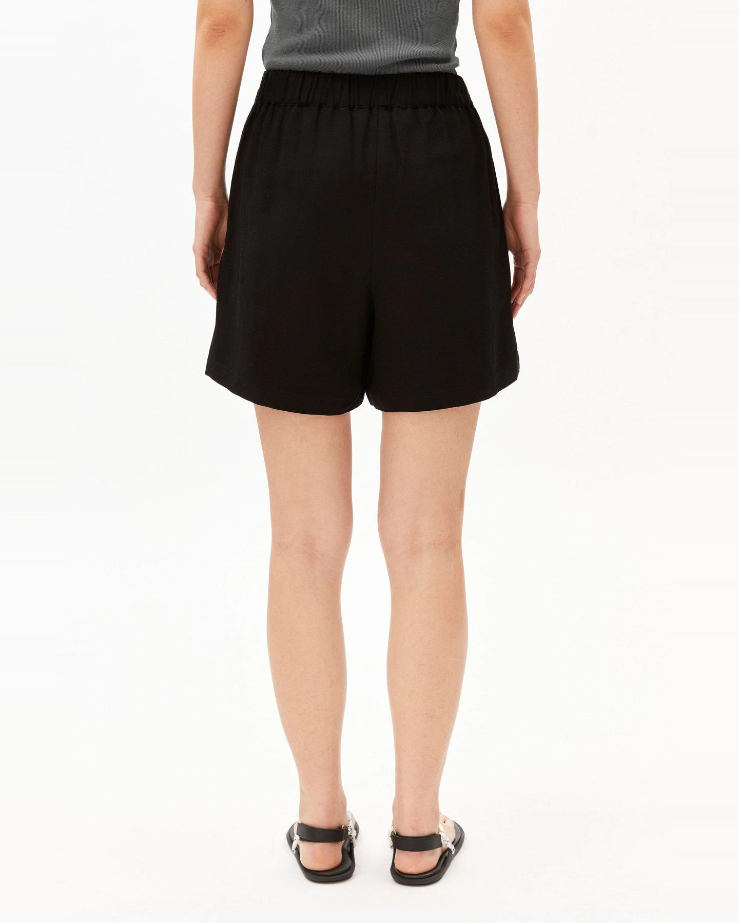 Shorts Linen Blend Schwarz – Ansicht 3