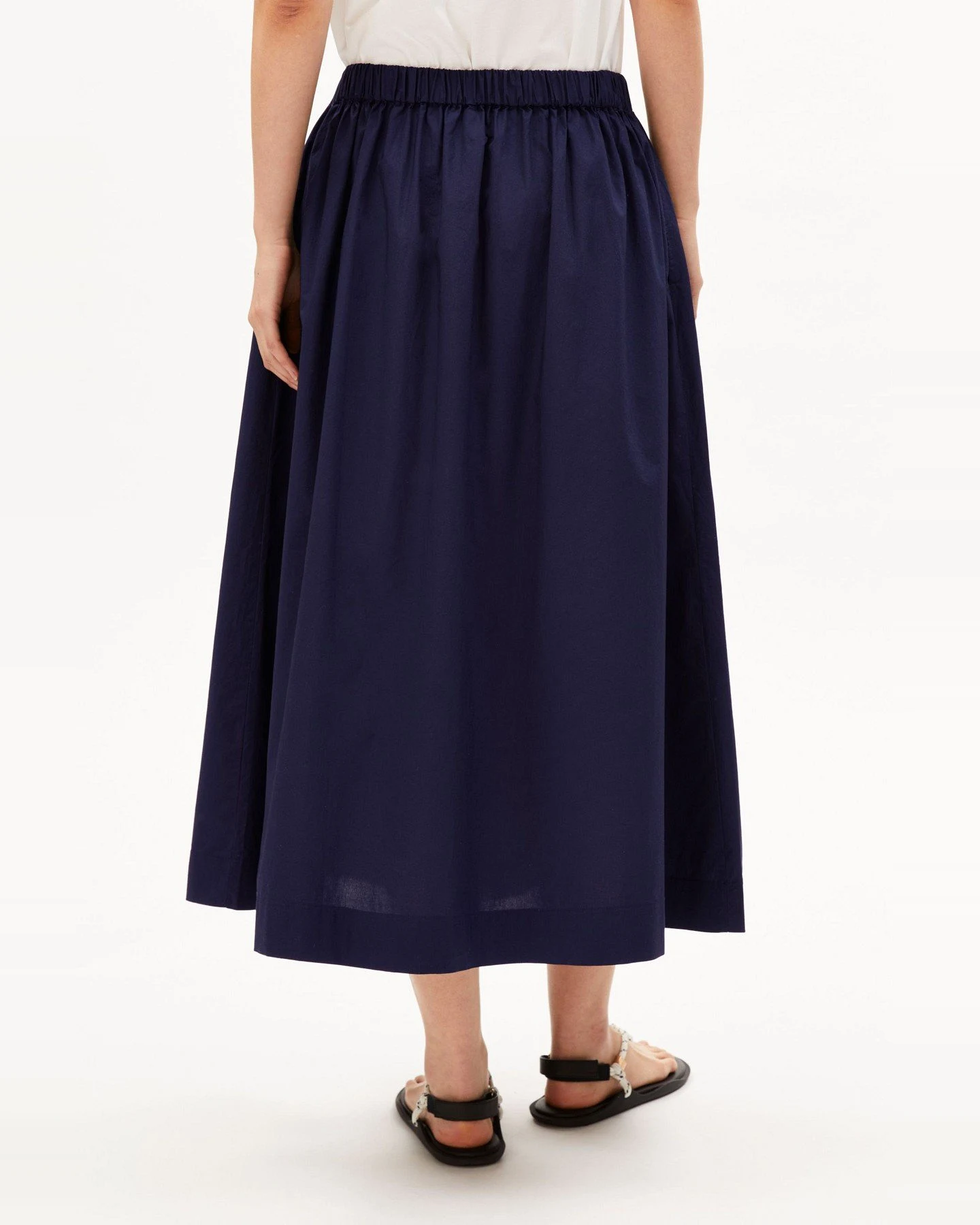 Rock Poplin Midi A-Line Blau – Ansicht 2