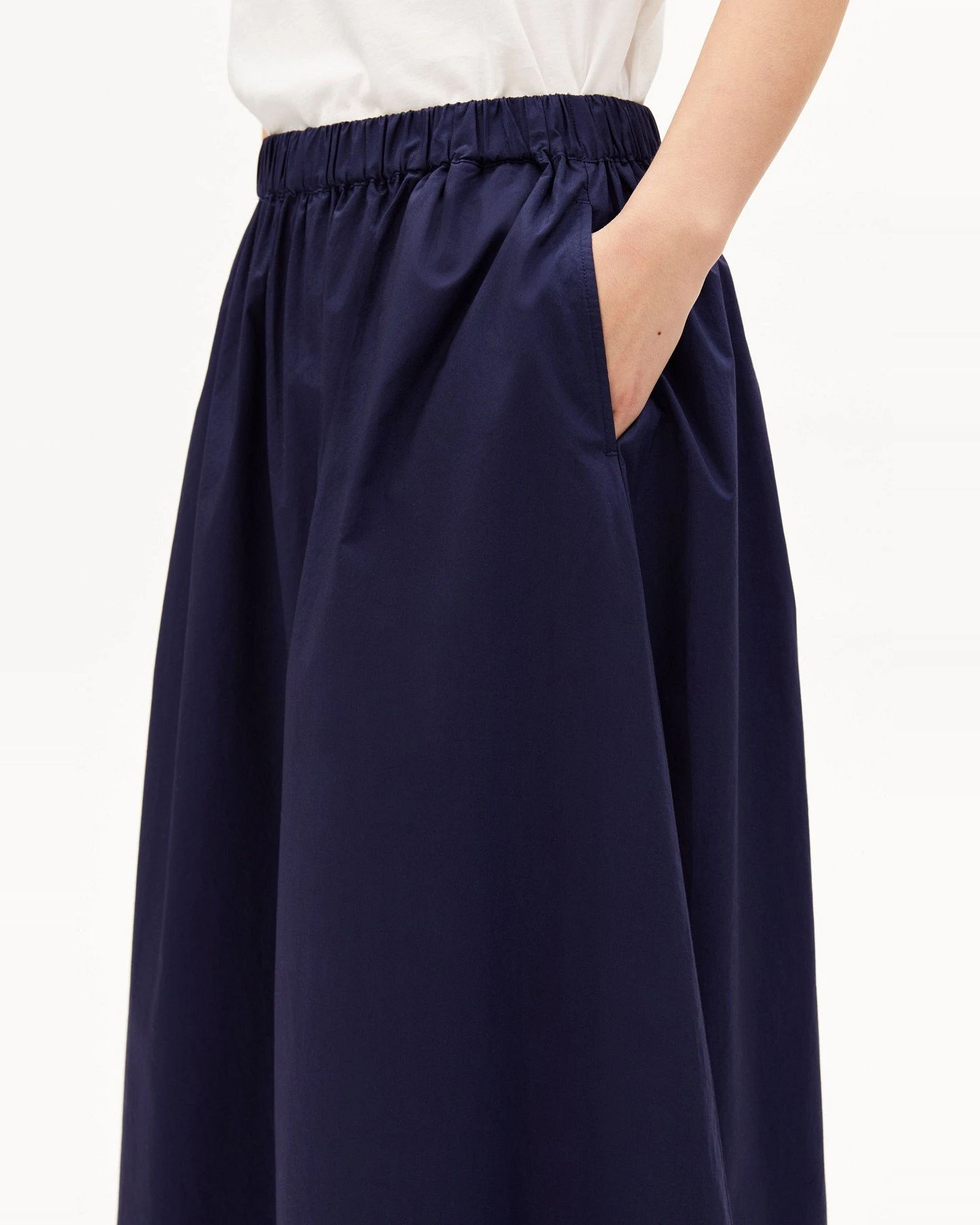 Rock Poplin Midi A-Line Blau – Ansicht 3