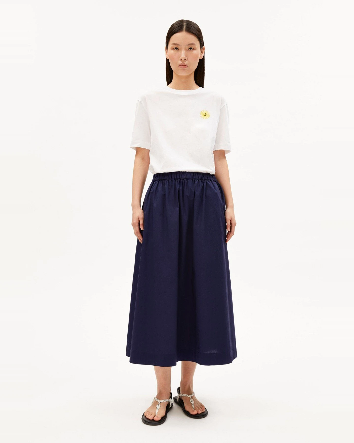 Rock Poplin Midi A-Line Blau – Ansicht 5