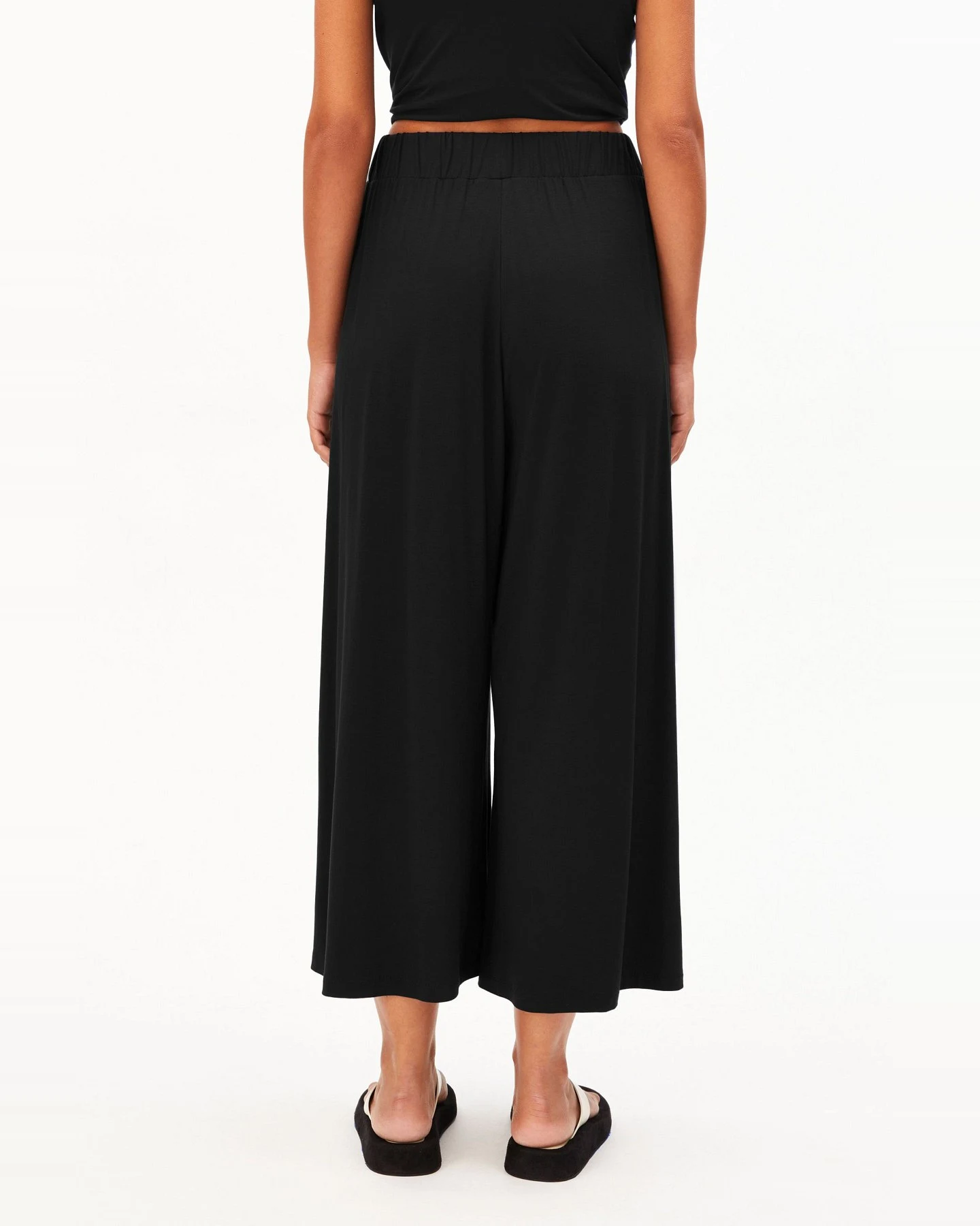 Hose Jersey Cropped Schwarz – Ansicht 2