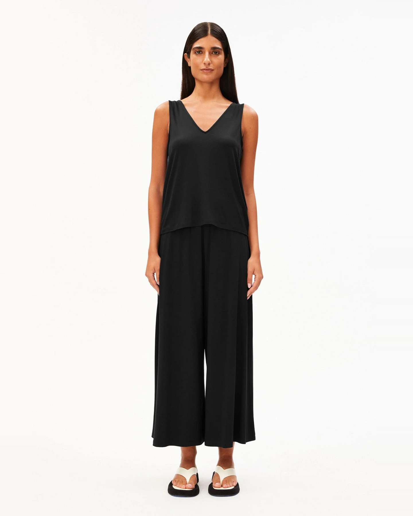 Hose Jersey Cropped Schwarz – Ansicht 4