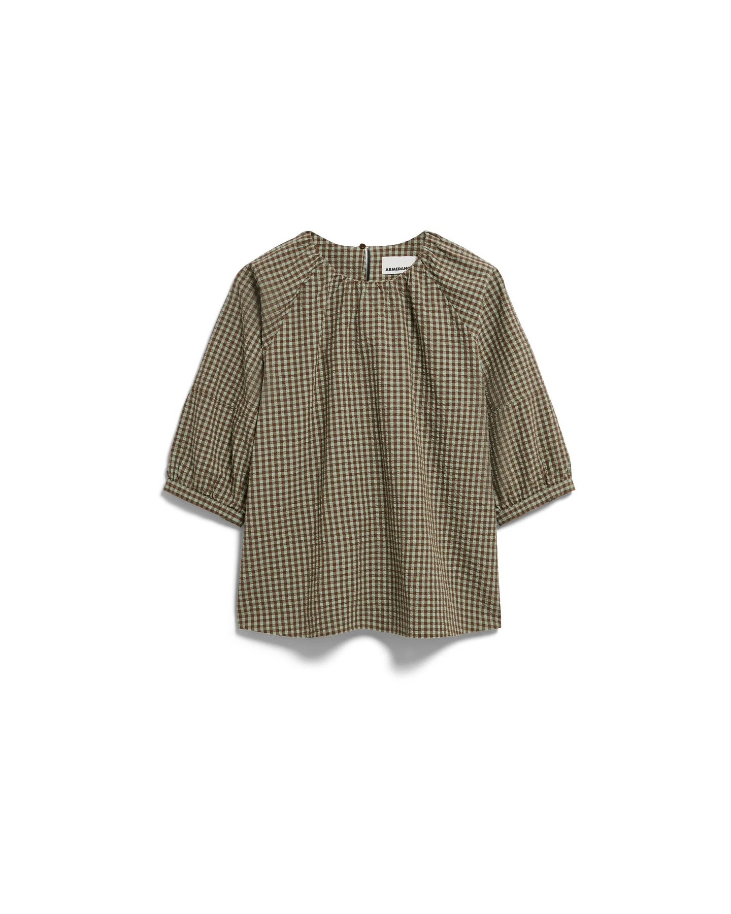 Bluse Vichy Seersucker Grün – Ansicht 6