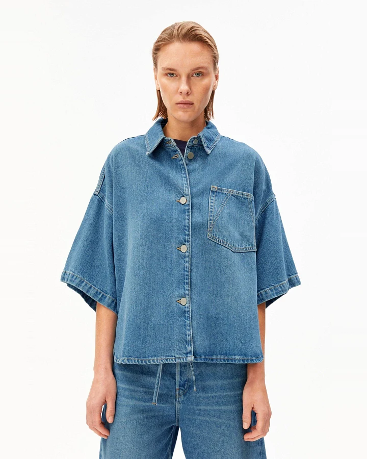 Bluse Denim Overshirt Blau