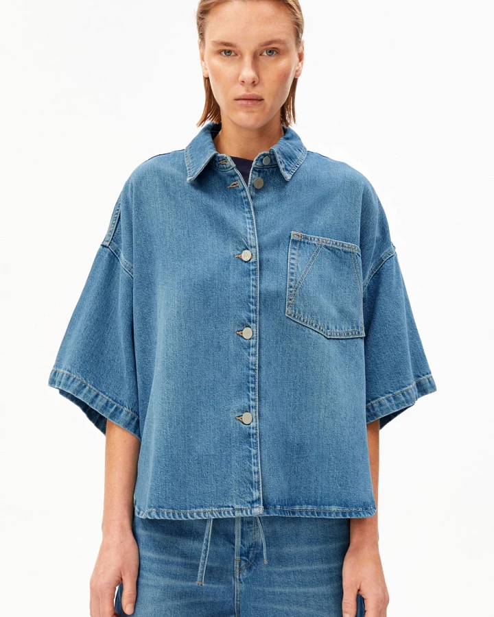 Bluse Denim Overshirt Blau