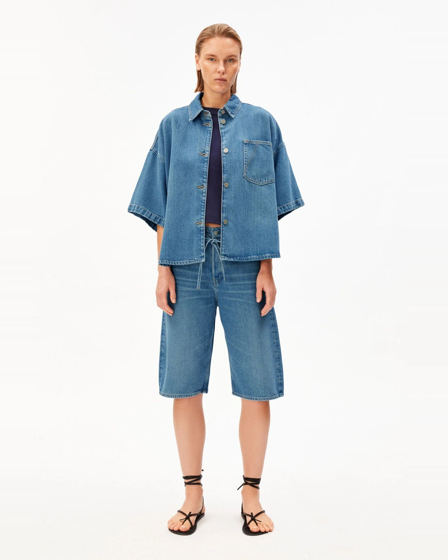 Bluse Denim Overshirt Blau – Ansicht 2