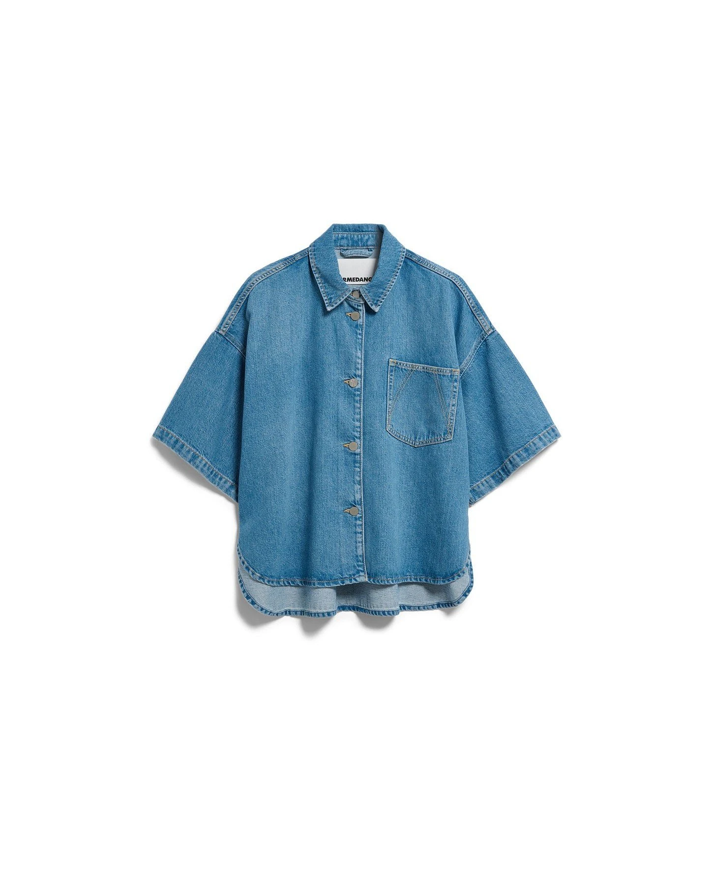 Bluse Denim Overshirt Blau – Ansicht 6