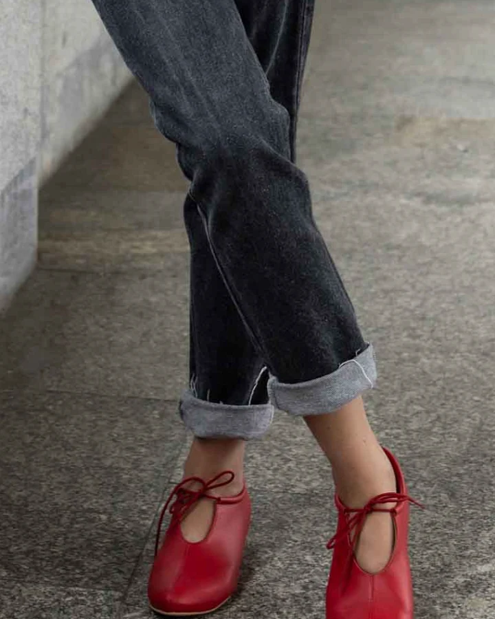 BOHEMA Damen vegan Ballerinas Akira Pumps Nopal Rot