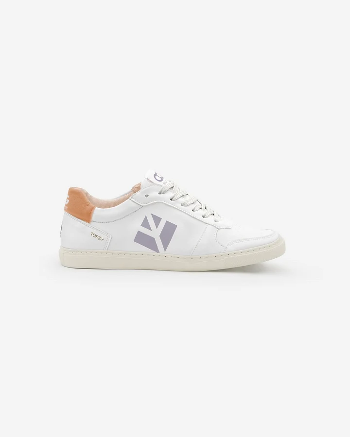 COG Damen vegan Sneaker Damen Topsy Weiß Lila Pfirsich
