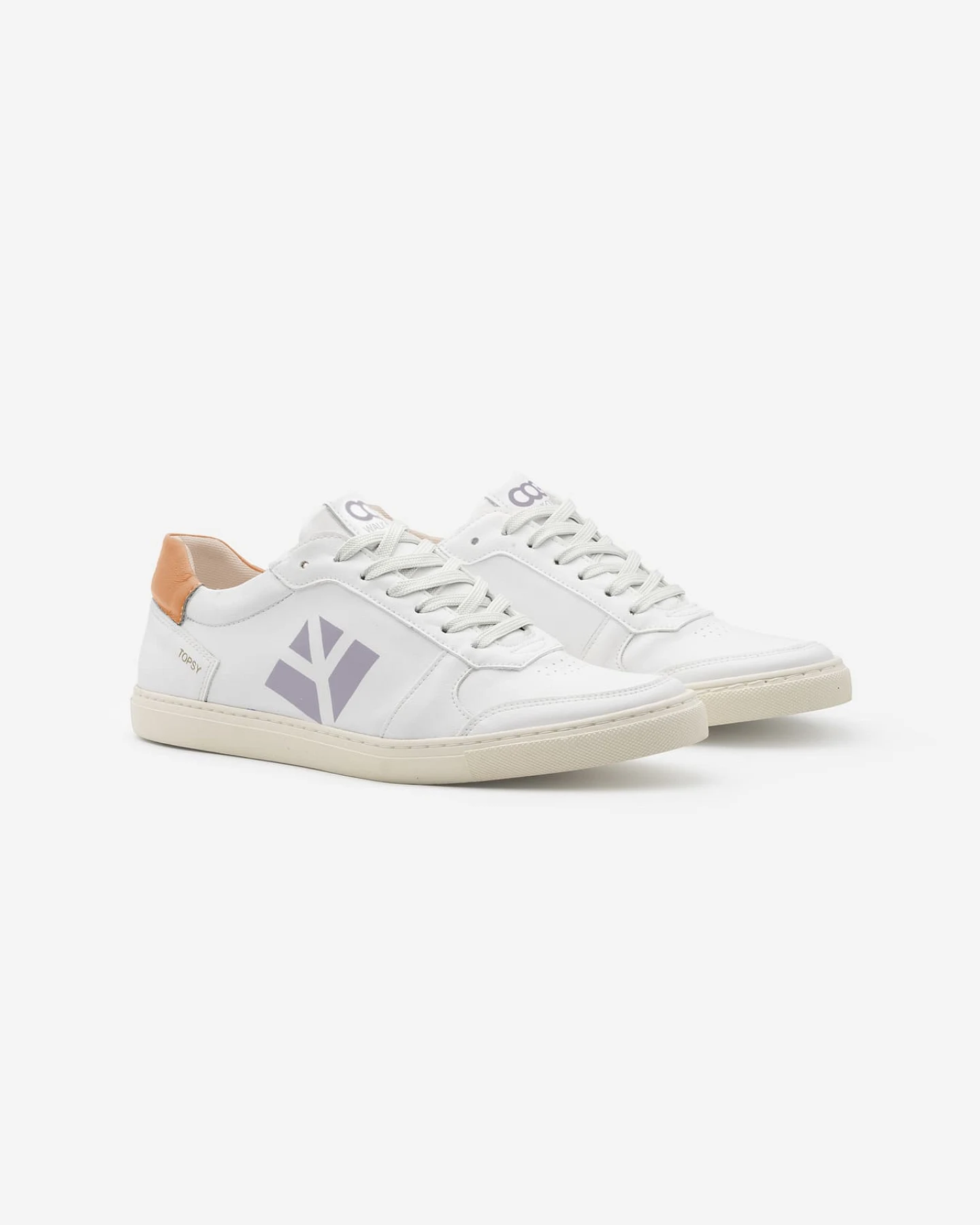 COG Damen vegan Sneaker Damen Topsy Weiß Lila Pfirsich – Ansicht 2