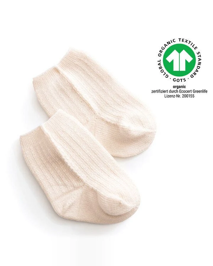 Sonnenstrick – Baby-Stricksöckchen aus Bio-Baumwolle (Nahtlos)