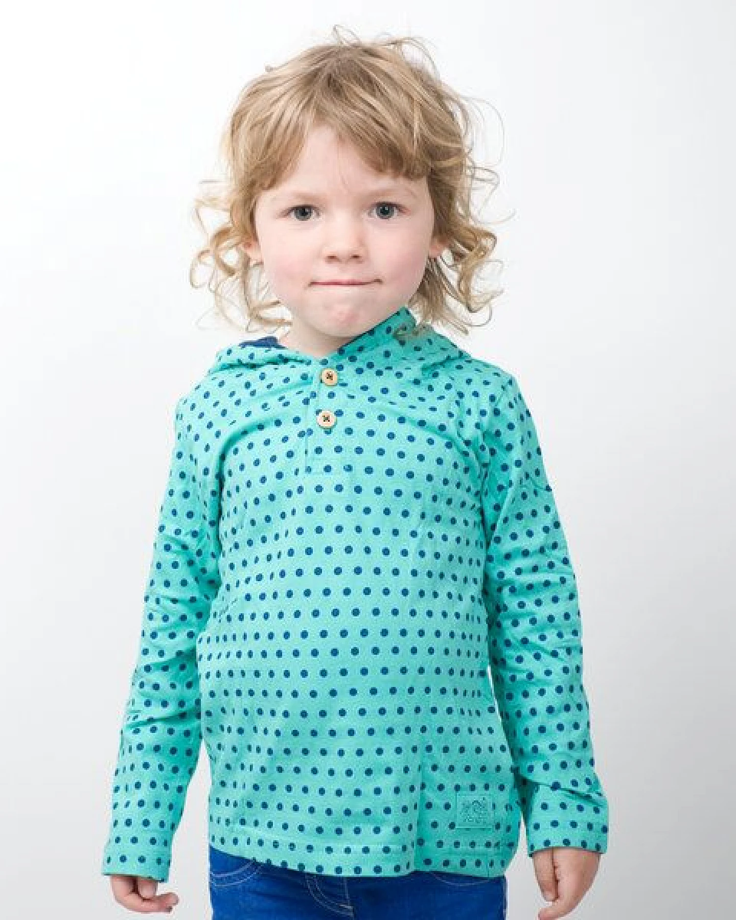 Kleine Freunde® - 3FREUNDE Longsleeve mit Kapuze (Punkte) – Ansicht 2