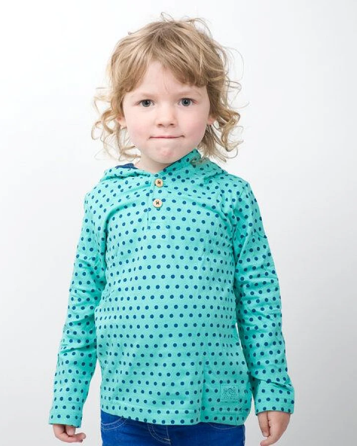 Kleine Freunde® - 3FREUNDE Longsleeve mit Kapuze (Punkte)