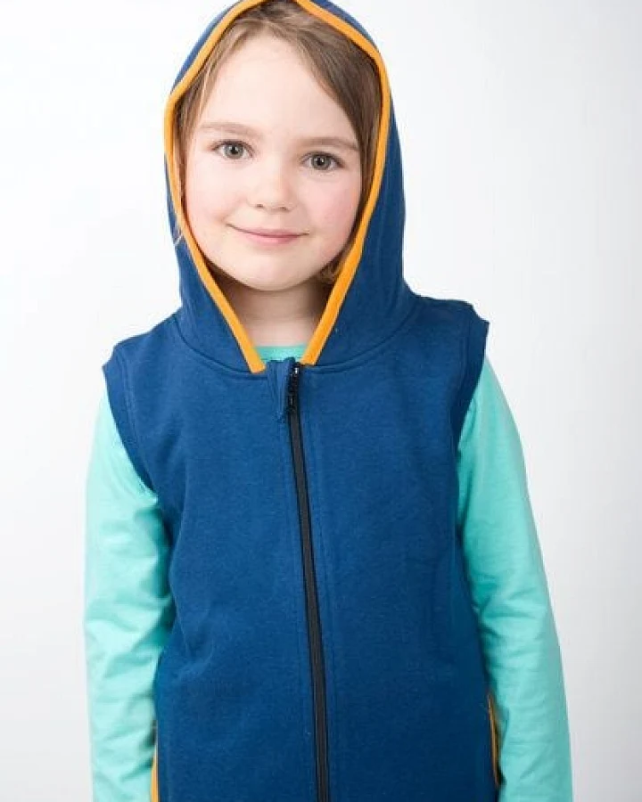 Kleine Freunde® - 3FREUNDE Zipper-Weste blanko mit Kapuze
