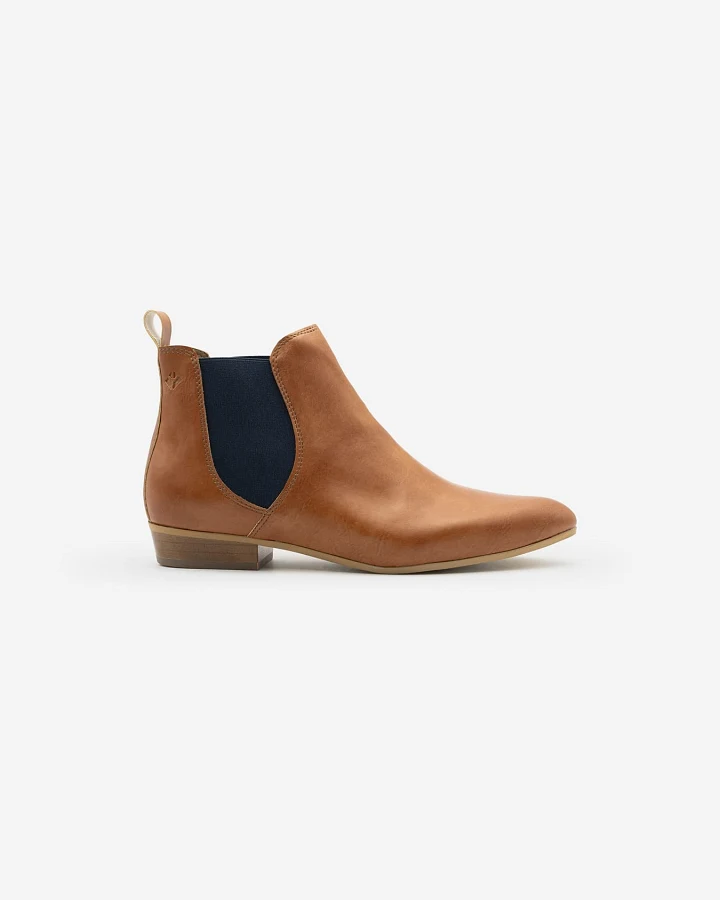 COG Damen vegan Stiefel Damen Chelsea Laika Camel