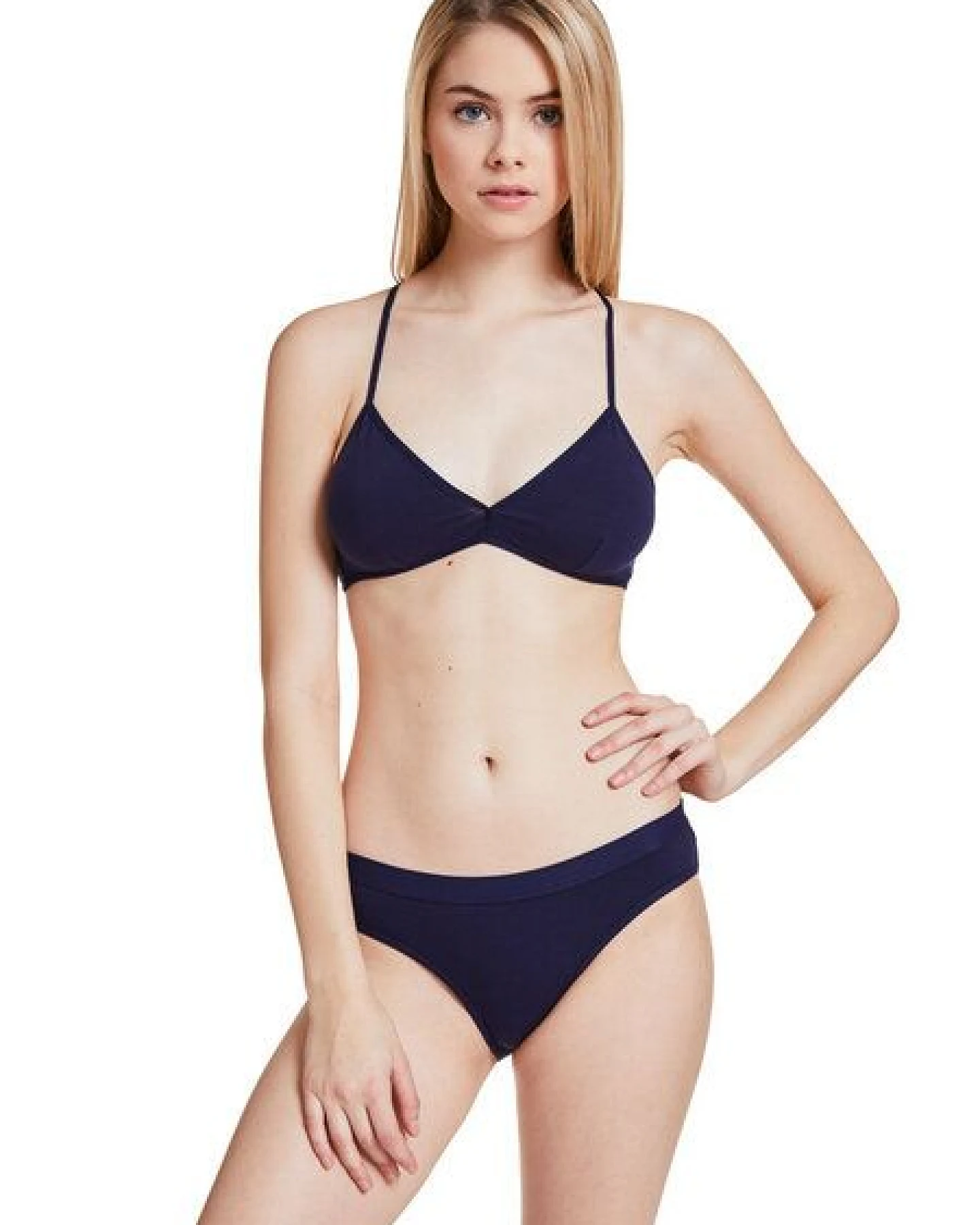 VATTER Triangle Bra "Fine Frieda" Navy Crossback – Ansicht 2