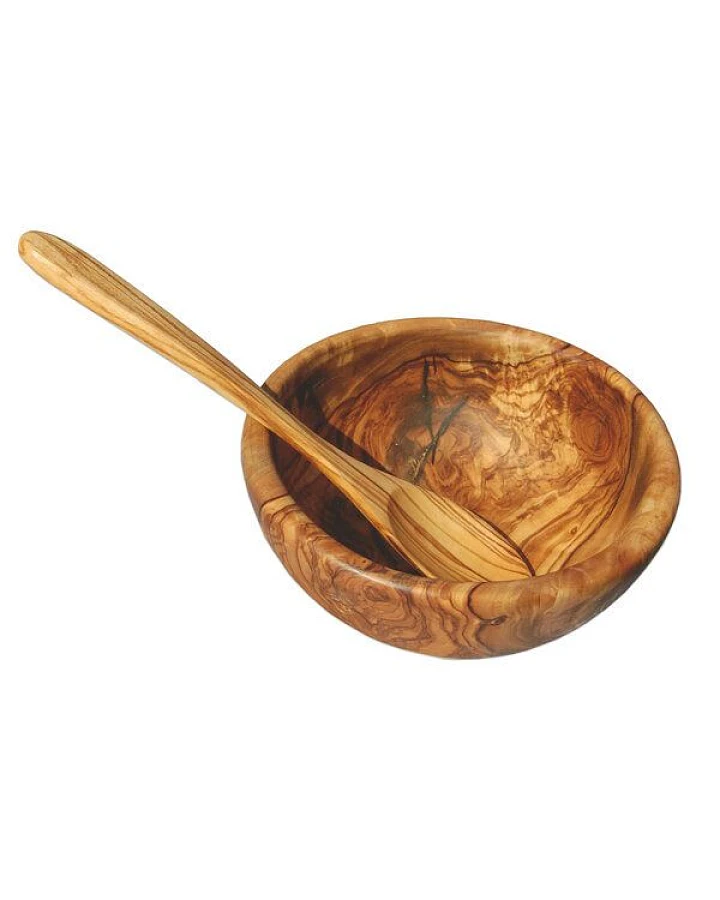 Olivenholz erleben Müslischale Ø 14 cm aus Olivenholz inkl. Löffel