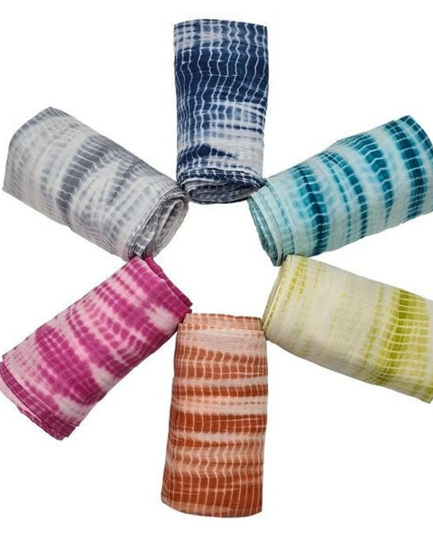 Frida Feeling Shibori Batik Schal (Baumwolle), verschiedene Farben – Ansicht 2