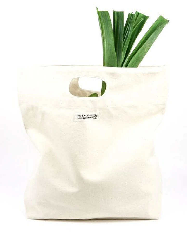 Re-Sack Einkaufstasche aus Bio-Baumwolle mit Griff