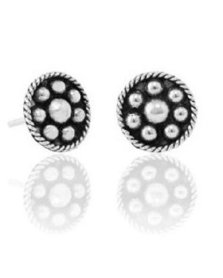 pakilia Silber Ohrstecker Blume Kugel Fair-Trade und handmade