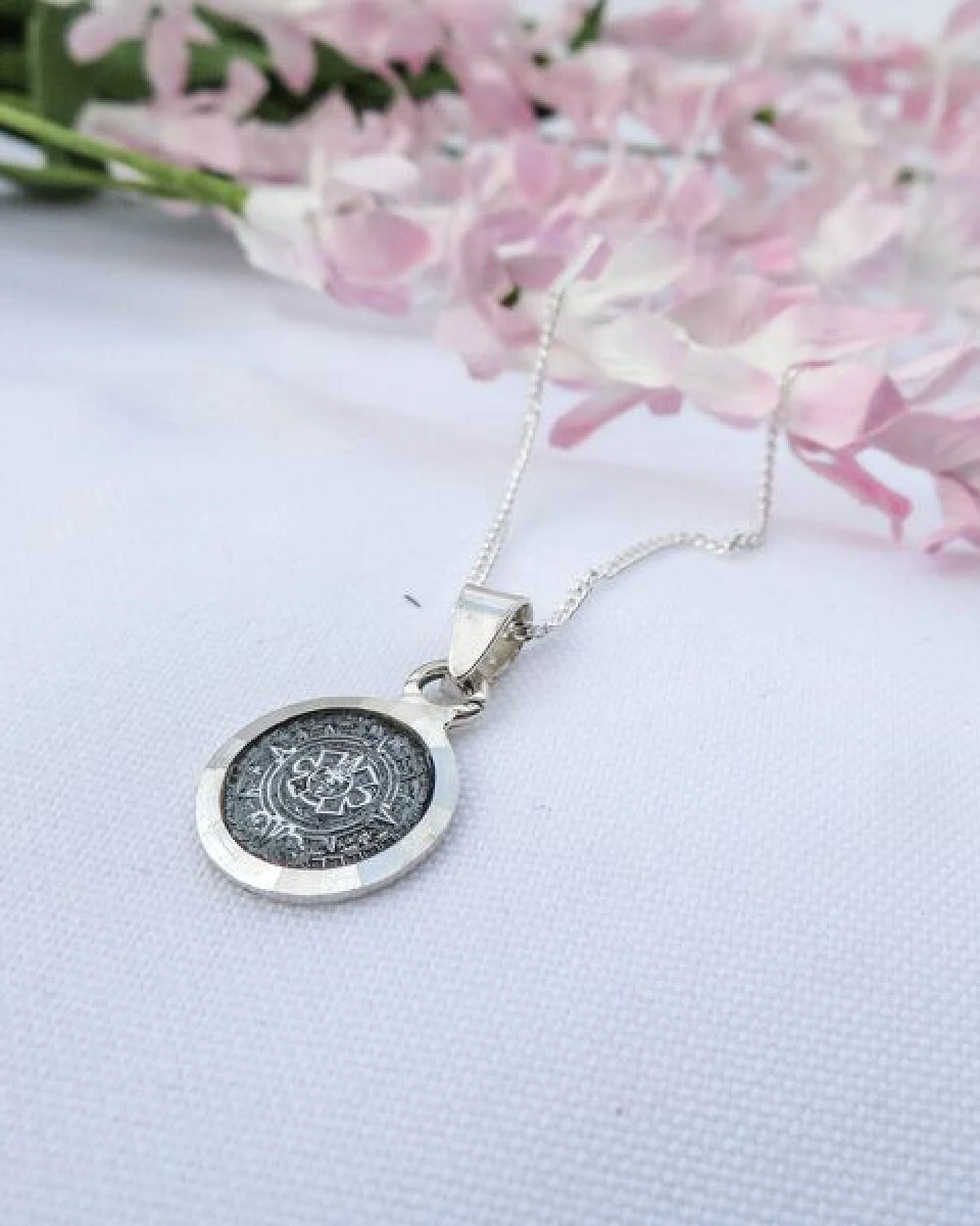 pakilia Silber Kette Aztekenkalender Fair-Trade und handmade – Ansicht 2