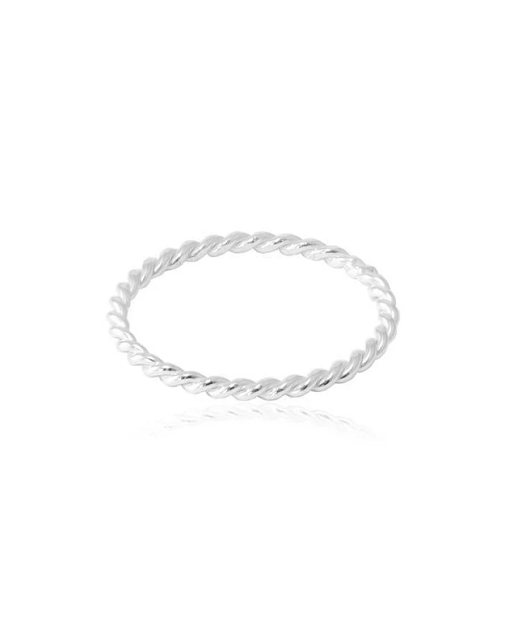 pakilia Silber Ring Kordel gedreht Fair-Trade und handmade