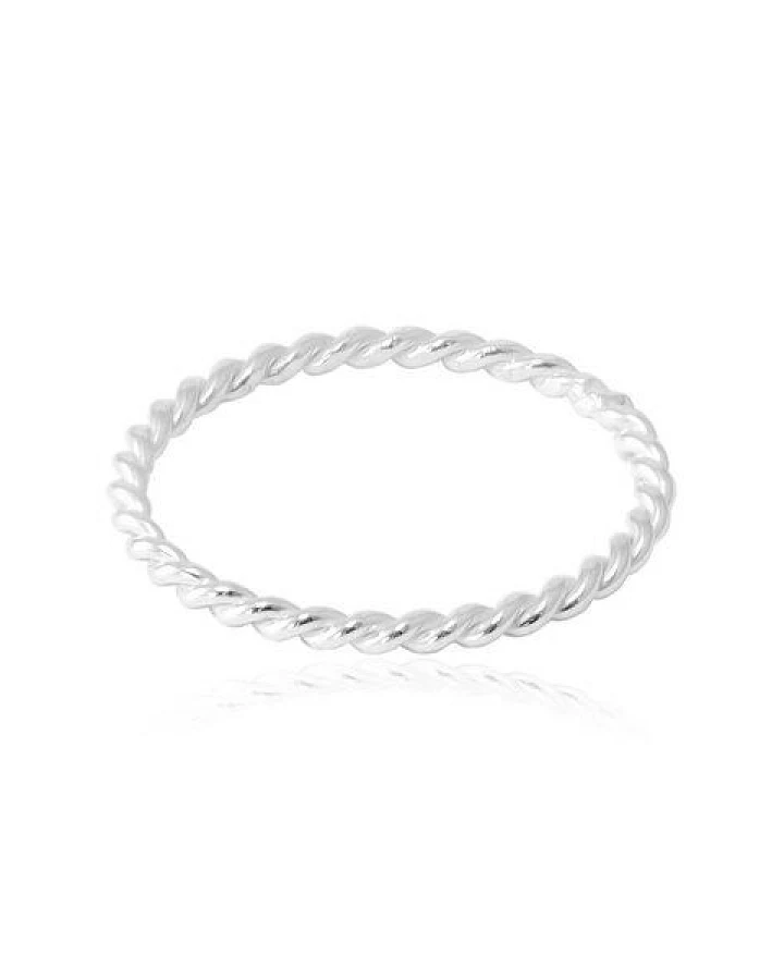 pakilia Silber Ring Kordel gedreht Fair-Trade und handmade