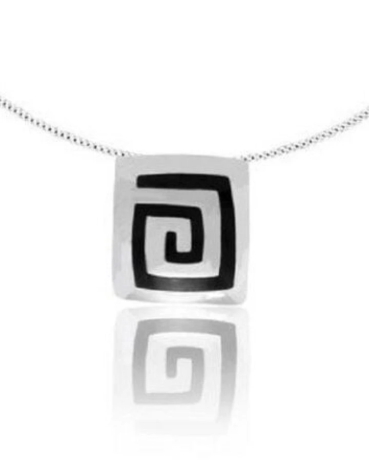 pakilia Silber Kette Azteken Spirale Fair-Trade und handmade