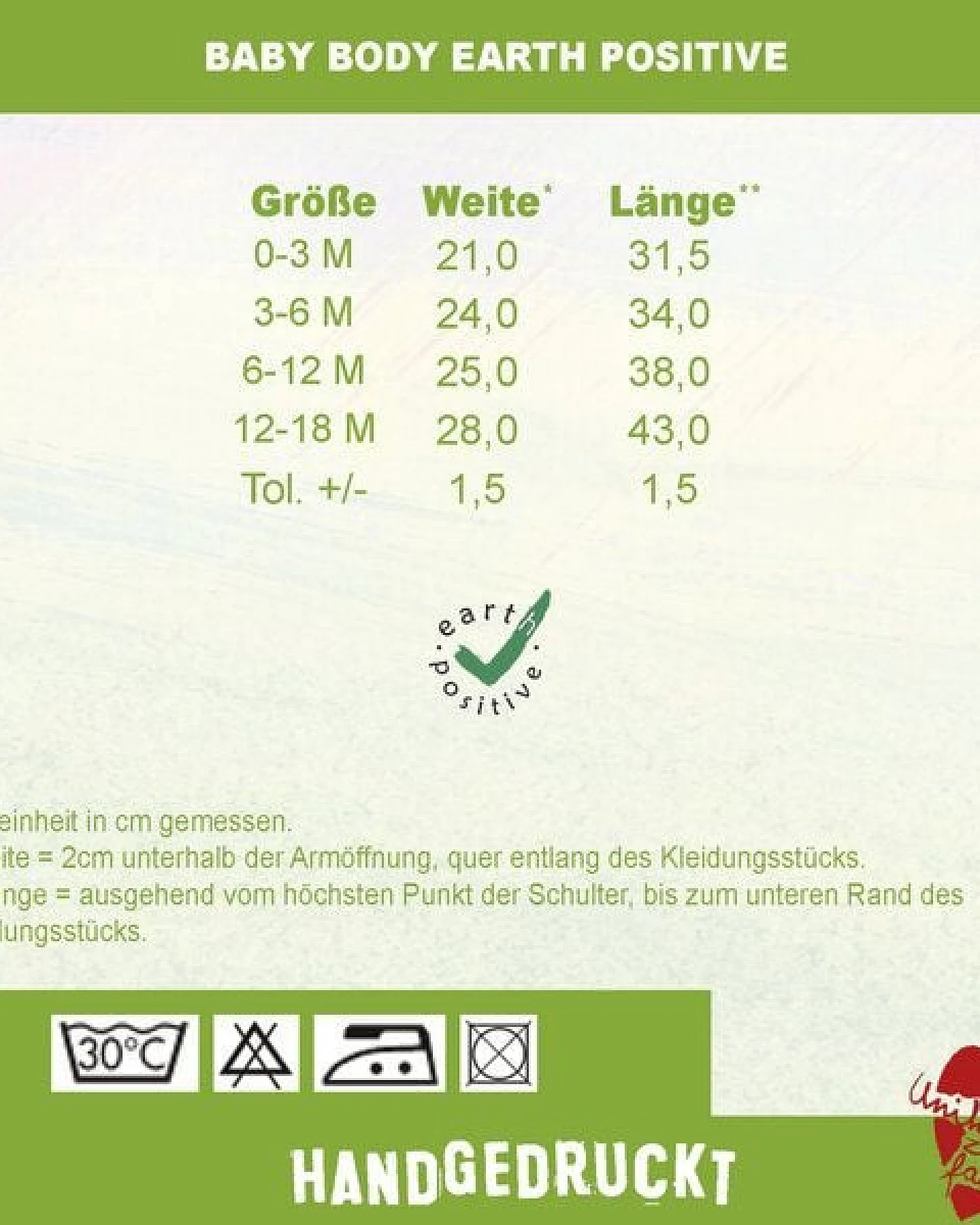 HANDGEDRUCKT "Wal" Baby Body – Ansicht 4