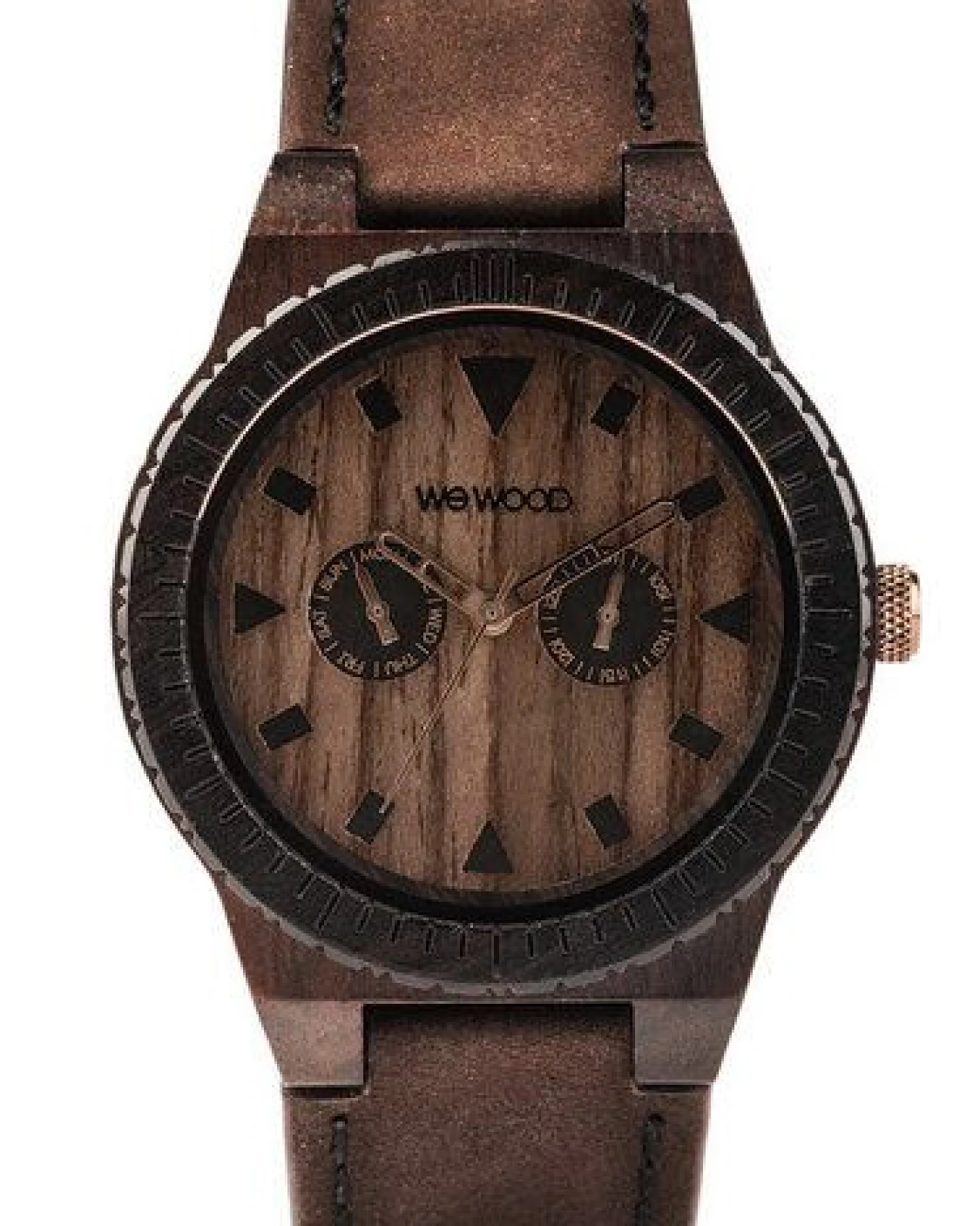 WEWOOD Holz-Armbanduhr LEO LEATHER CHOCOLATE – Ansicht 2
