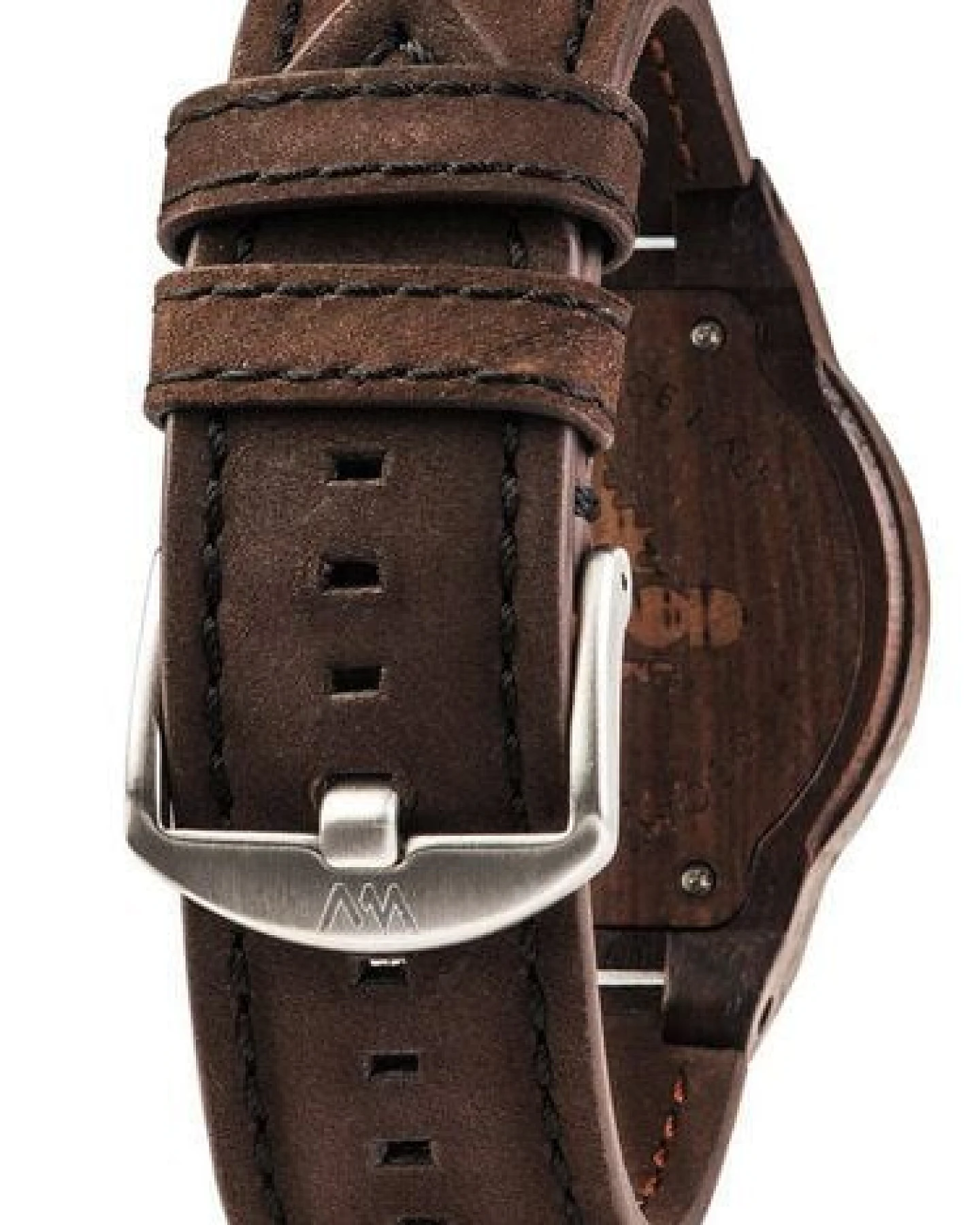 WEWOOD Holz-Armbanduhr LEO LEATHER CHOCOLATE – Ansicht 3