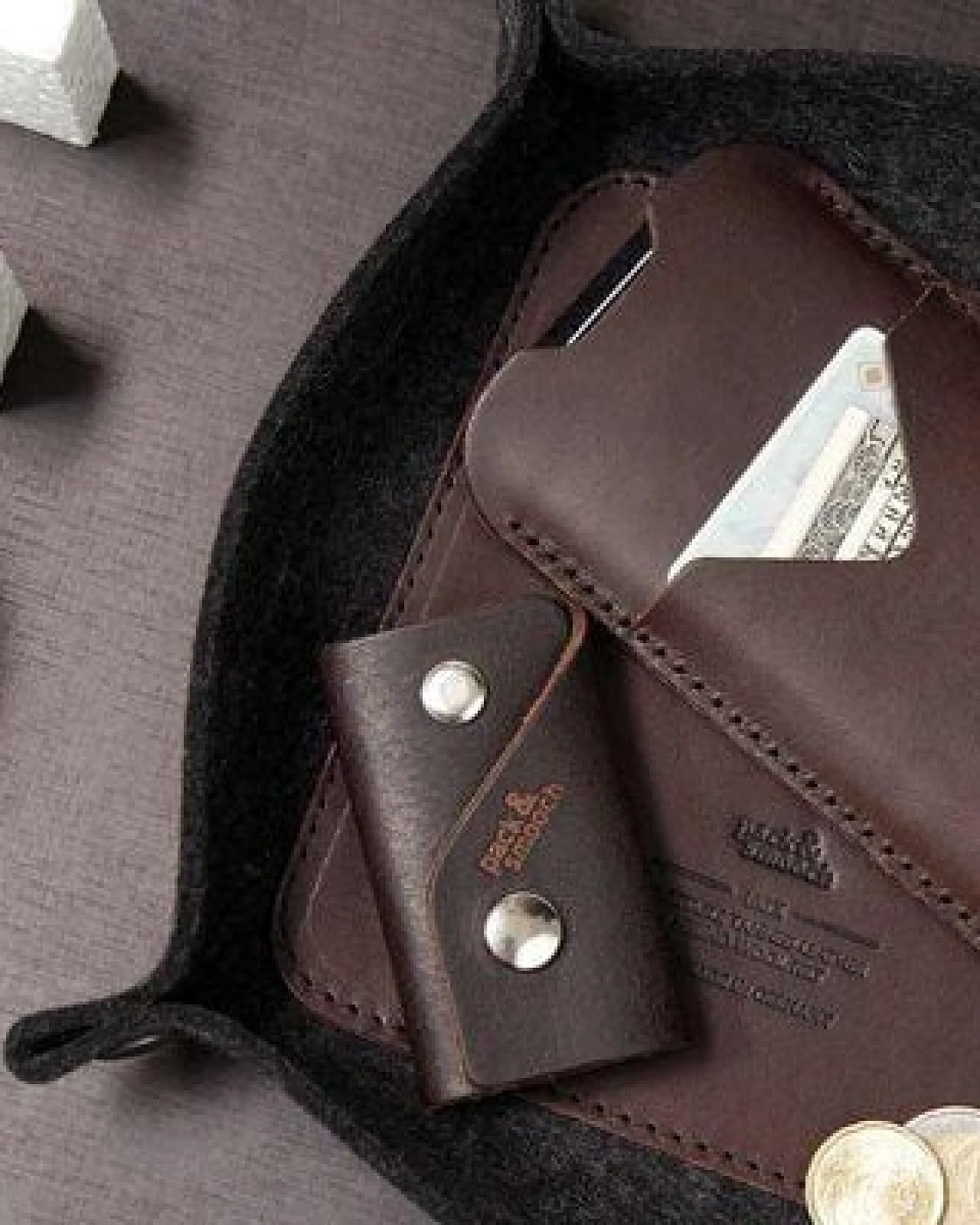 Pack & Smooch Schlüsselablage, Taschenleerer CORBY - 100% Merino Wollfilz (Mulesing-frei), Leder – Ansicht 4