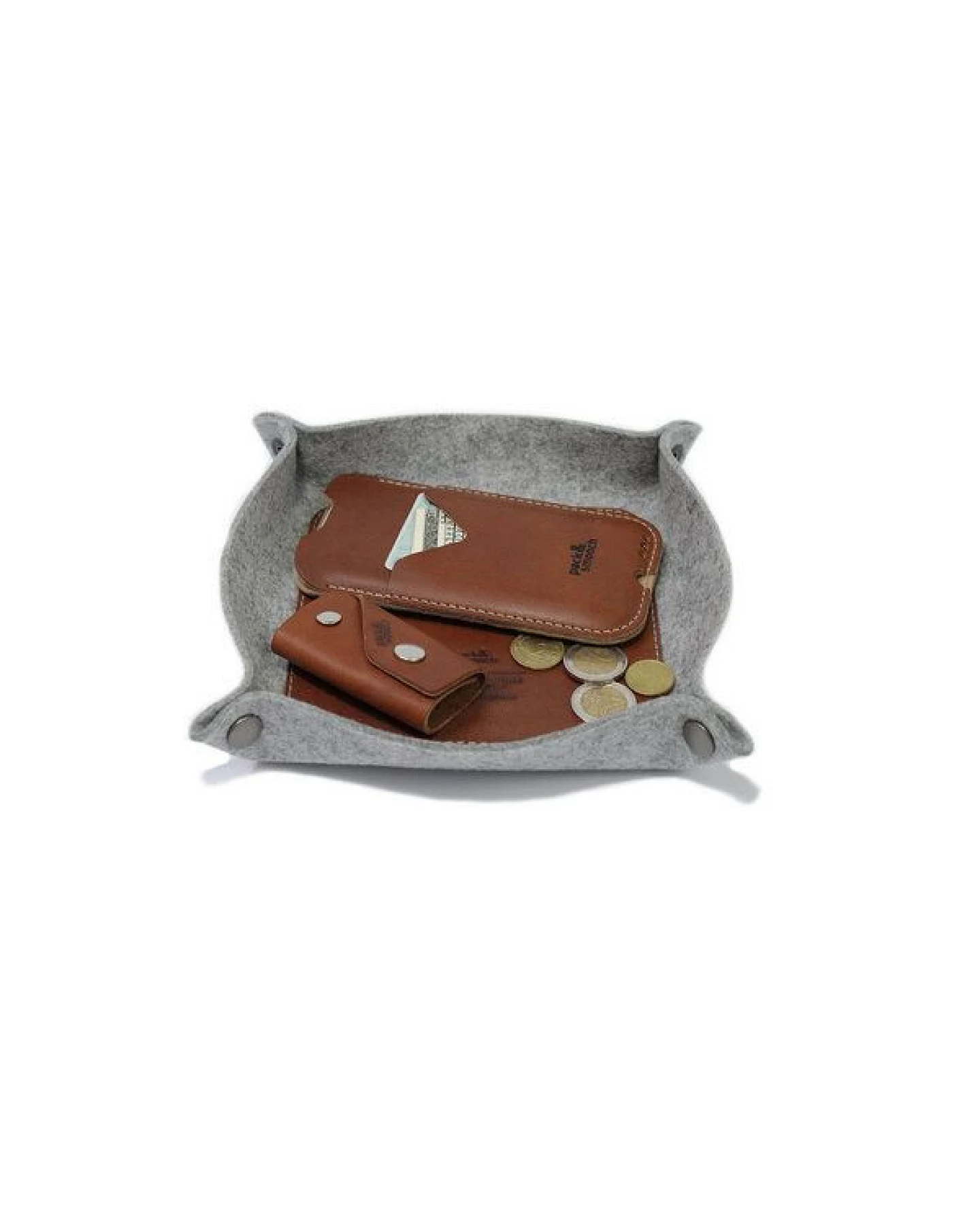 Pack & Smooch Schlüsselablage, Taschenleerer CORBY - 100% Merino Wollfilz (Mulesing-frei), Leder – Ansicht 2